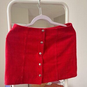 Red Forever 21 Short corduroy Skirt